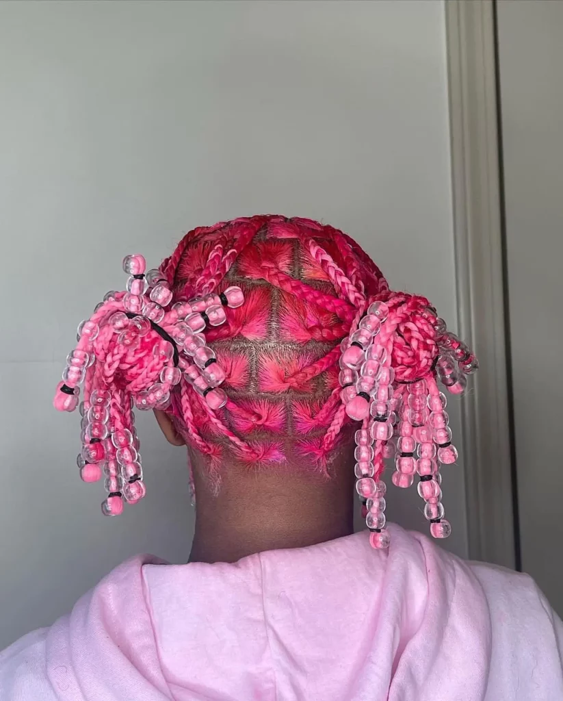 Short Pink Knotless Braids Hairstyles