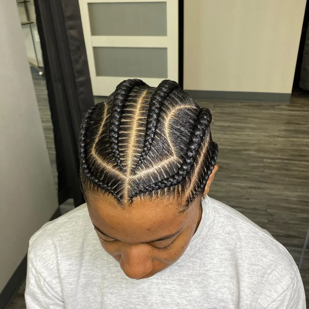 6 natural Stich Braids for men