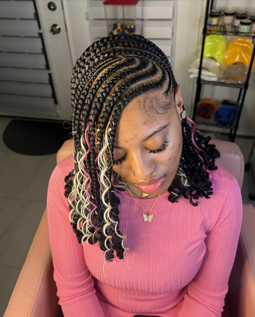 short lemonade fulani braids