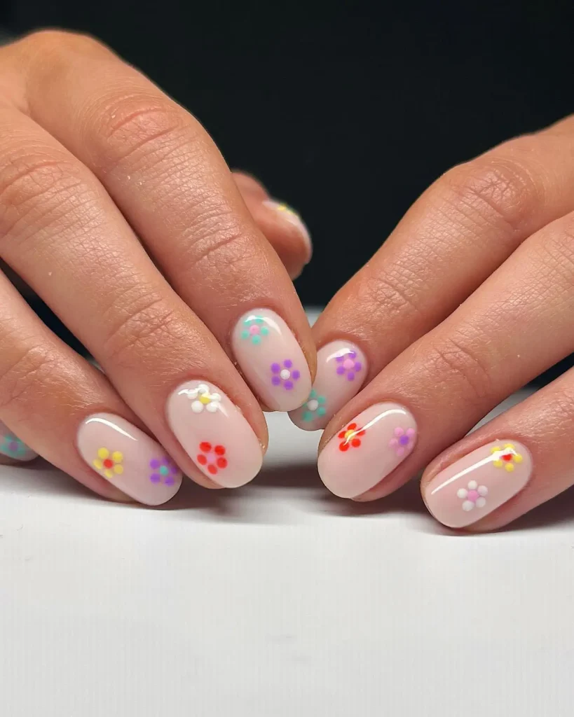 colourful short nail designs